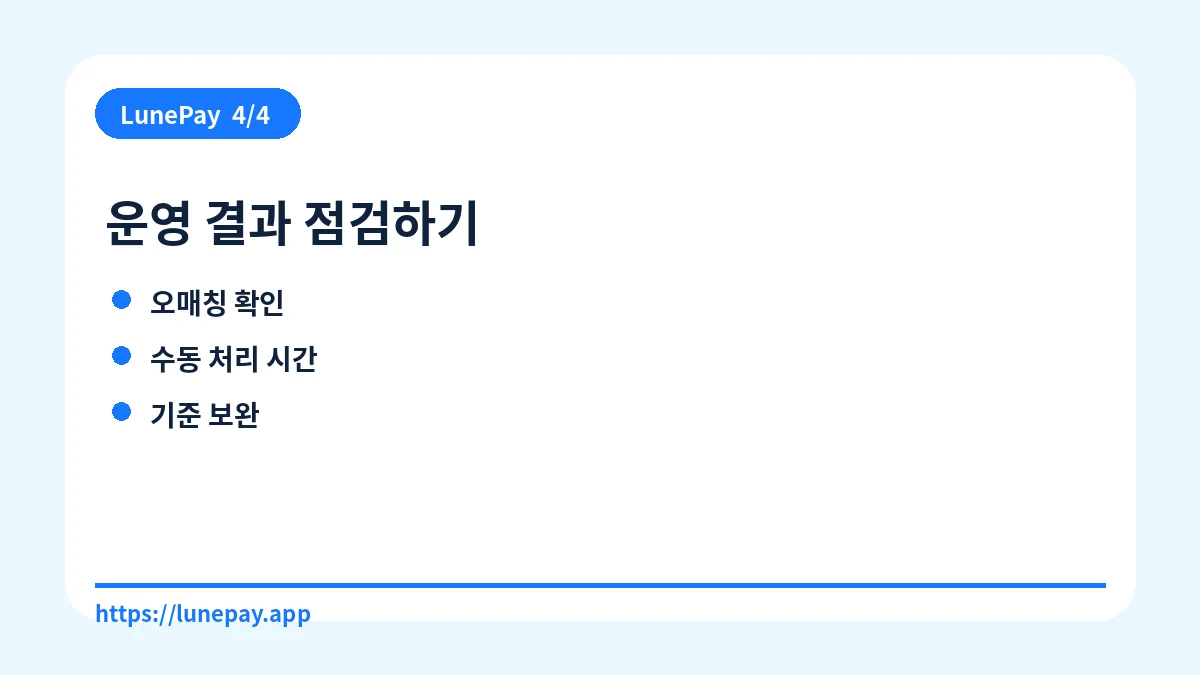 운영 결과 점검하기