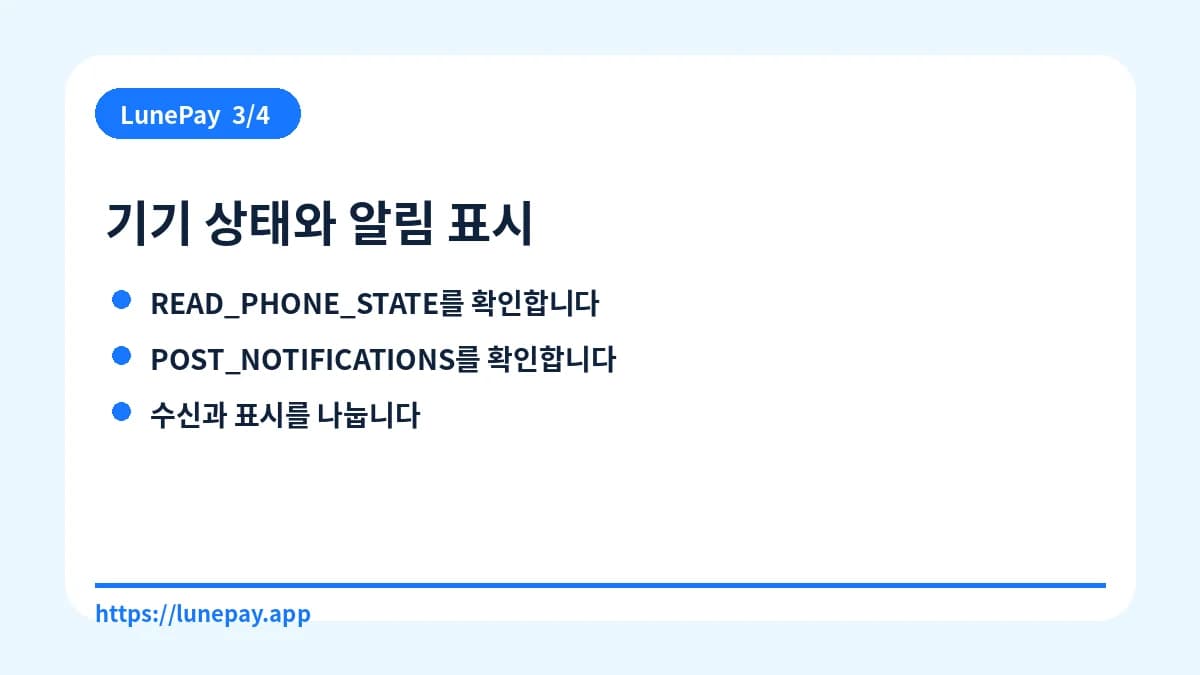 기기 상태와 알림 표시